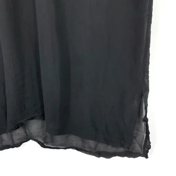 Eileen Fisher Black Sheer Silk Shift Dress Womens XXS Minimalist Tunic *READ - Picture 4 of 6